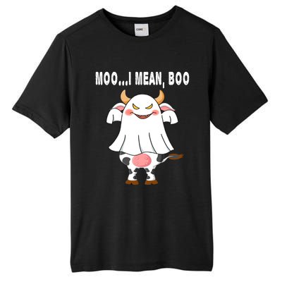 Ghost Cow Moo I Mean Boo Pumpkin Moon Halloween Gift Tall Fusion ChromaSoft Performance T-Shirt