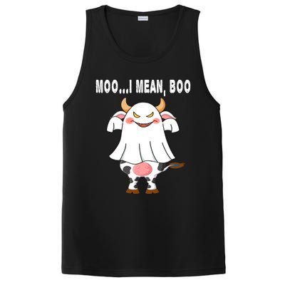 Ghost Cow Moo I Mean Boo Pumpkin Moon Halloween Gift PosiCharge Competitor Tank