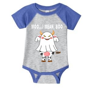 Ghost Cow Moo I Mean Boo Pumpkin Moon Halloween Gift Infant Baby Jersey Bodysuit