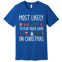 Gaming Christmas Most Likely To Play Video Game Christmas Great Gift Premium T-Shirt