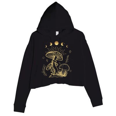 Goblincore Cottagecore Mushroom Spiritual Aesthetic Crop Fleece Hoodie