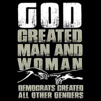 God Created Man & Woman Democrats Created All Other Genders Drawstring Bag