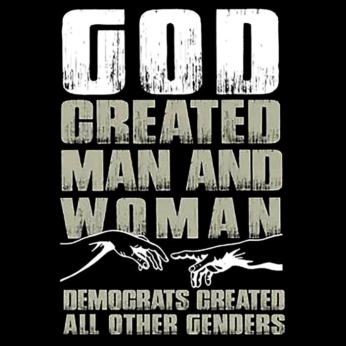 God Created Man & Woman Democrats Created All Other Genders Drawstring Bag