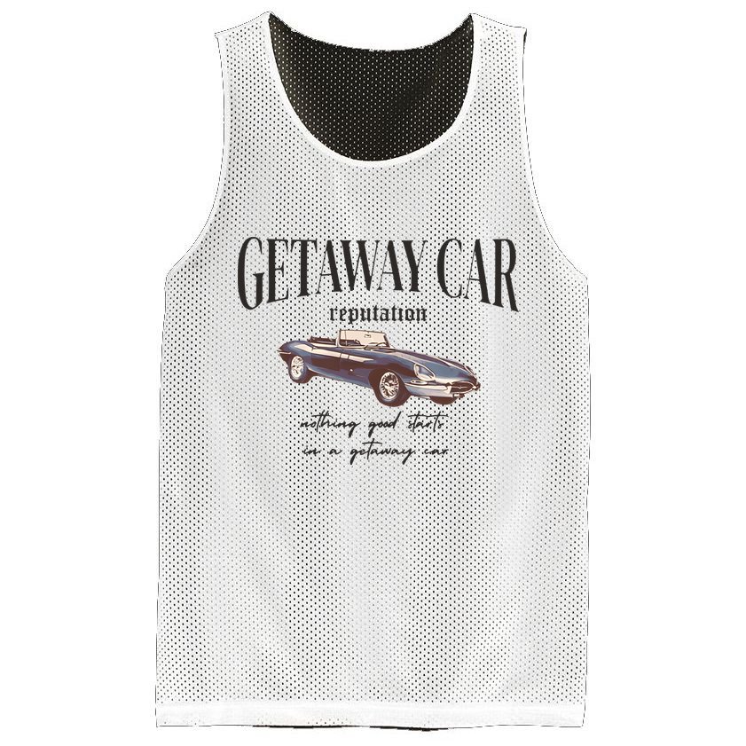 Getaway Car Nothing Good Starts In A Getaway Car Mesh Reversible Basketball Jersey Tank