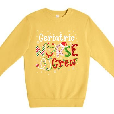 Geriatric Christmas Nurse Crew Nursing Christmas Pattern Gift Premium Crewneck Sweatshirt