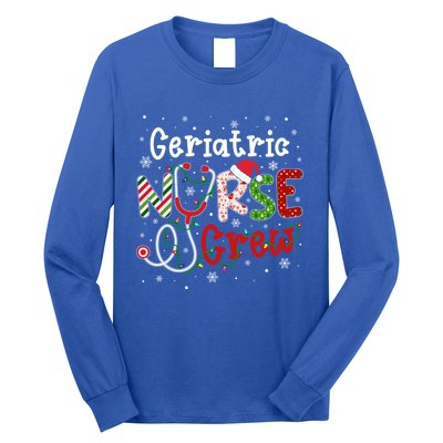 Geriatric Christmas Nurse Crew Nursing Christmas Pattern Gift Long Sleeve Shirt