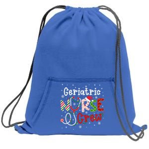 Geriatric Christmas Nurse Crew Nursing Christmas Pattern Gift Sweatshirt Cinch Pack Bag