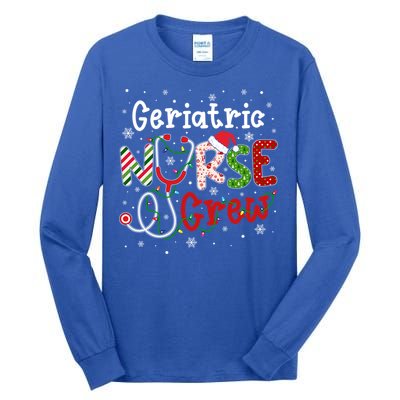 Geriatric Christmas Nurse Crew Nursing Christmas Pattern Gift Tall Long Sleeve T-Shirt