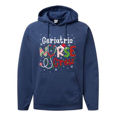 Geriatric Christmas Nurse Crew Nursing Christmas Pattern Gift Performance Fleece Hoodie