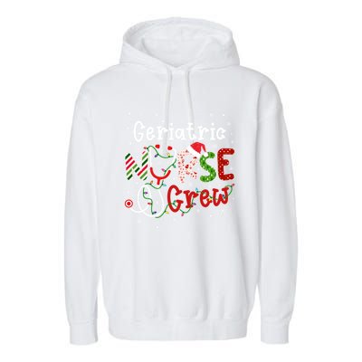 Geriatric Christmas Nurse Crew Nursing Christmas Pattern Gift Garment-Dyed Fleece Hoodie