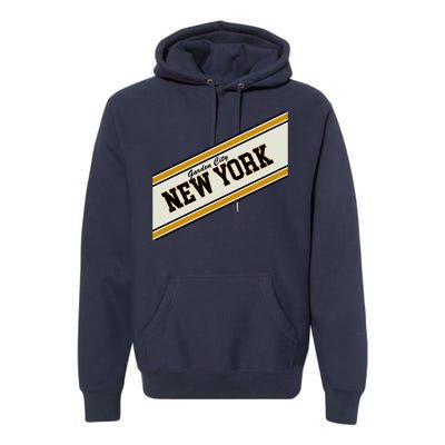 Garden City New York Varsity Logo Premium Hoodie