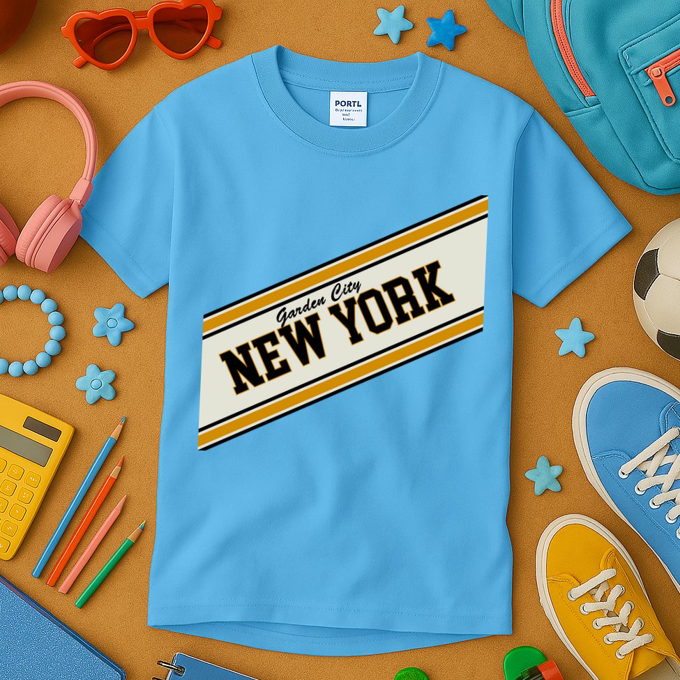 Garden City New York Varsity Logo Kids T-Shirt