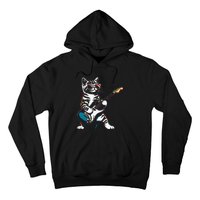 Guitar Cat Novelty Rock Music Band Concert Funny Cat Hoodie