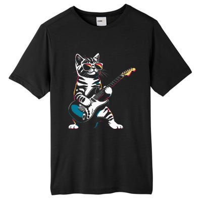 Guitar Cat Novelty Rock Music Band Concert Funny Cat Tall Fusion ChromaSoft Performance T-Shirt