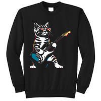 Guitar Cat Novelty Rock Music Band Concert Funny Cat Tall Sweatshirt