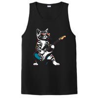 Guitar Cat Novelty Rock Music Band Concert Funny Cat PosiCharge Competitor Tank