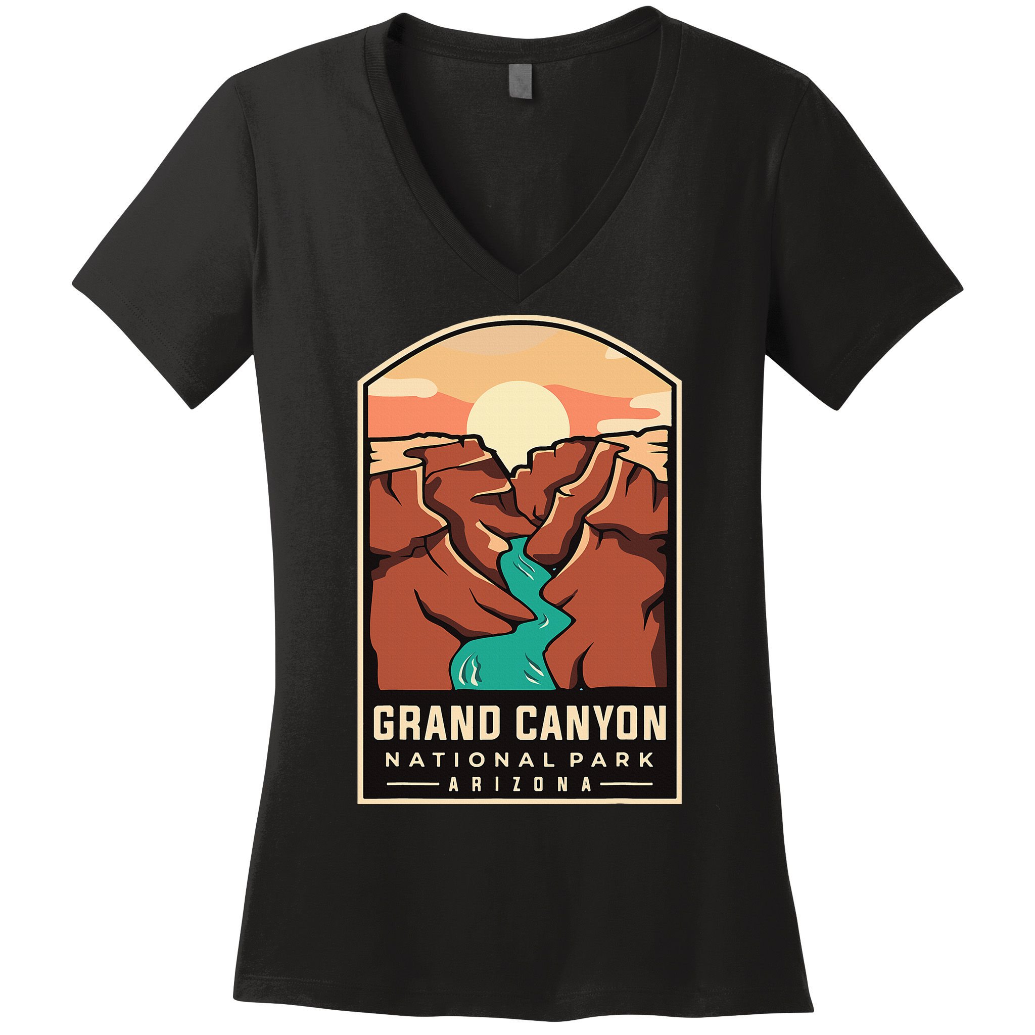 Grand Canyon National Park Throwback Design Classic Women's V-Neck T-Shirt