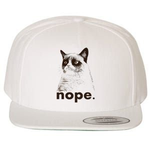 Grumpy Cat Nope Wool Snapback Cap