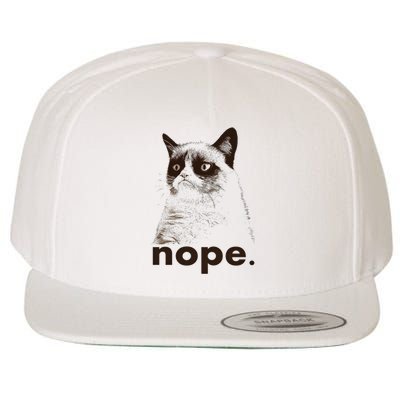 Grumpy Cat Nope Wool Snapback Cap