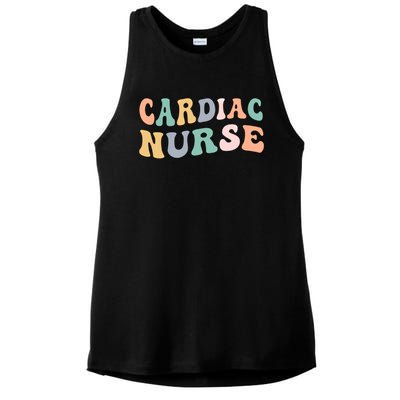 Groovy Cardiac Nurse Cardiac Nursing Gift Ladies PosiCharge Tri-Blend Wicking Tank