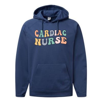 Groovy Cardiac Nurse Cardiac Nursing Gift Performance Fleece Hoodie