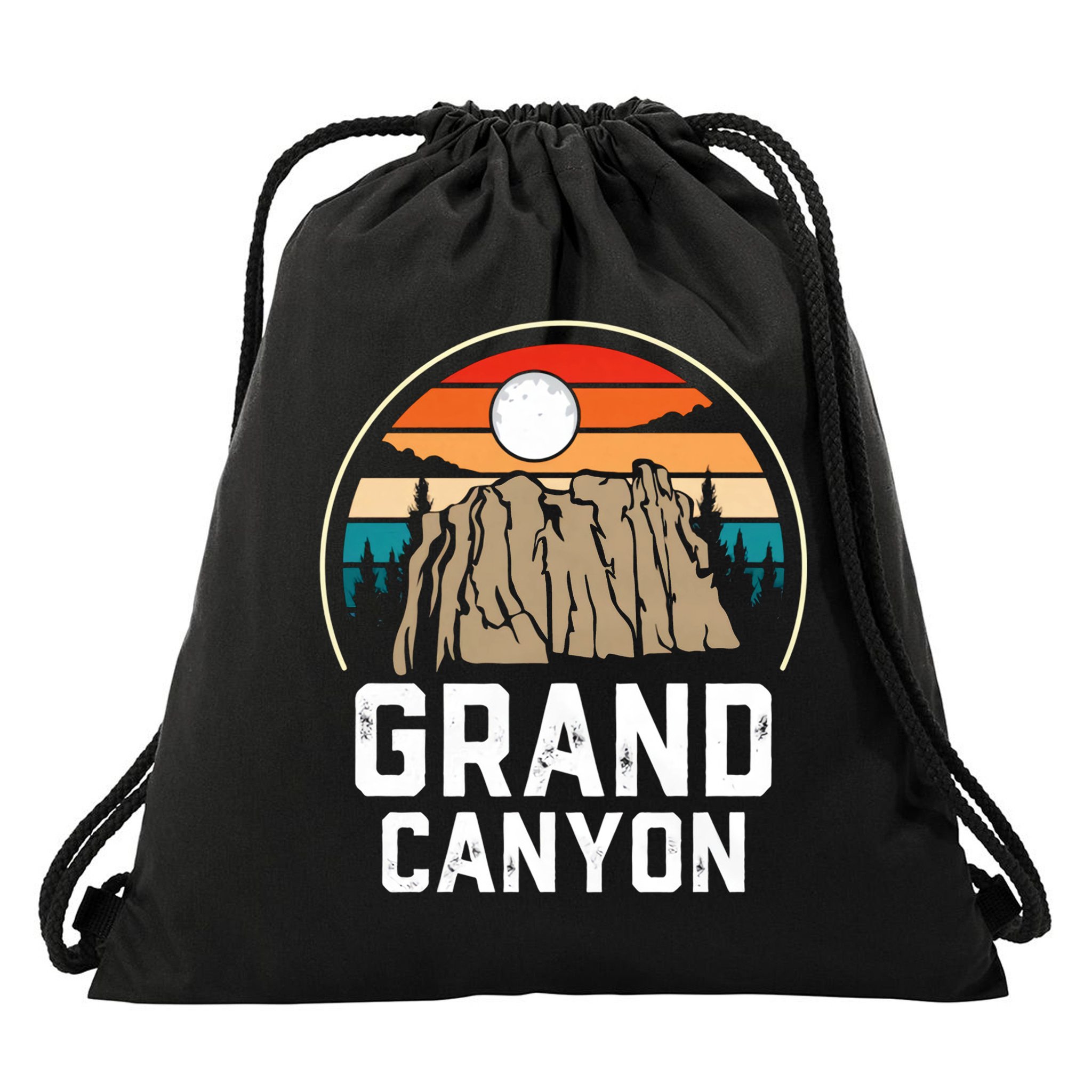 Grand Canyon National Park Arizona Travel Lover Camping Retro Vintage Drawstring Bag