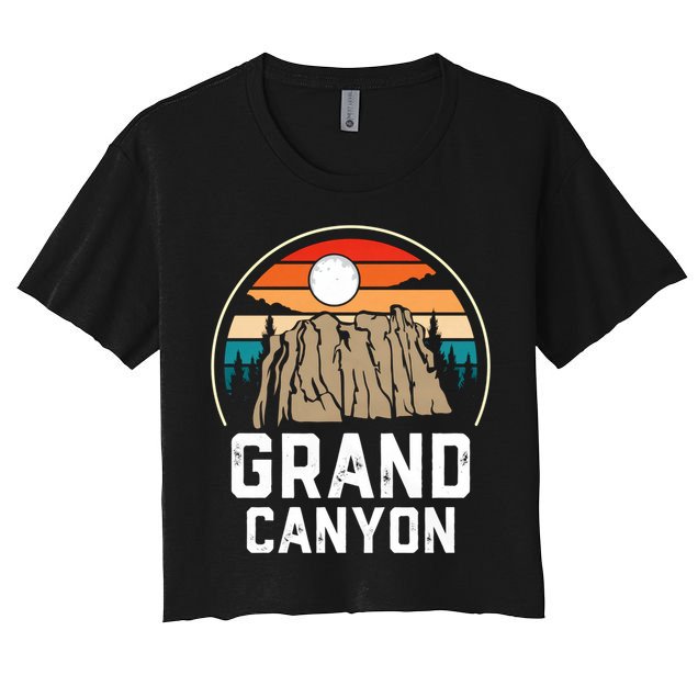 Grand Canyon National Park Arizona Travel Lover Camping Retro Vintage Crop Top
