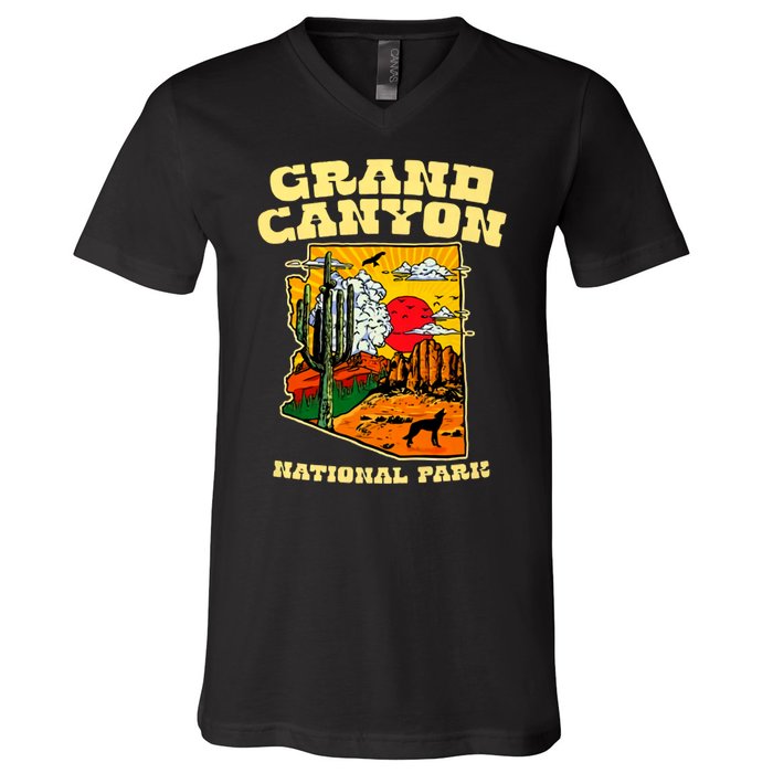 Grand Canyon National Park Arizona Travel Lover Camping V-Neck T-Shirt