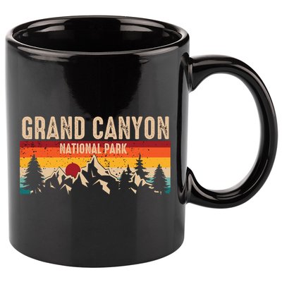 Grand Canyon National Park Arizona Travel Lover Camping Retro 11oz C Handle Ceramic Mug