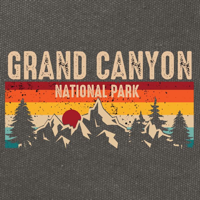 Grand Canyon National Park Arizona Travel Lover Camping Retro Cotton Canvas Backpack