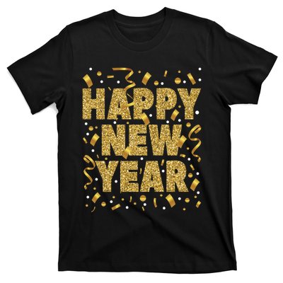 Golden Confetti New YearS Eve Happy New Year T-Shirt