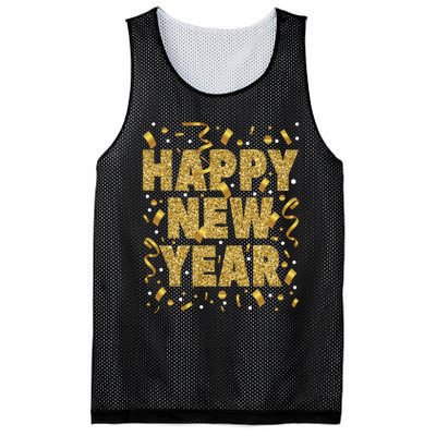 Golden Confetti New YearS Eve Happy New Year Mesh Reversible Basketball Jersey Tank