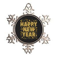 Golden Confetti New YearS Eve Happy New Year Metallic Star Ornament