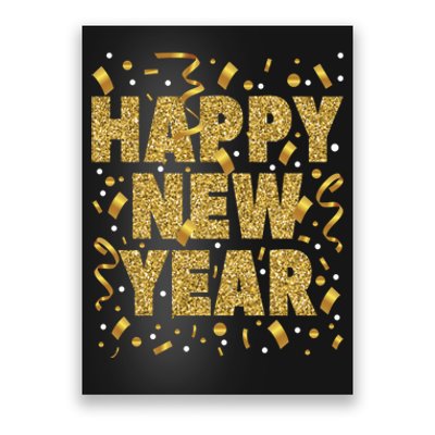 Golden Confetti New YearS Eve Happy New Year Poster