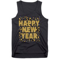 Golden Confetti New YearS Eve Happy New Year Tank Top