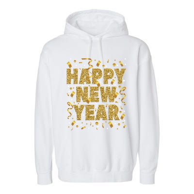 Golden Confetti New YearS Eve Happy New Year Garment-Dyed Fleece Hoodie