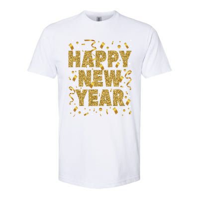 Golden Confetti New YearS Eve Happy New Year Softstyle CVC T-Shirt