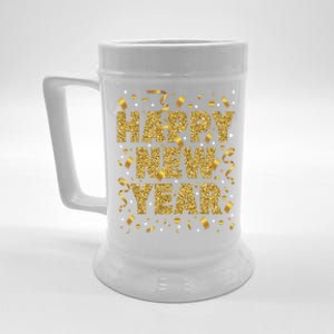 Golden Confetti New YearS Eve Happy New Year Beer Stein