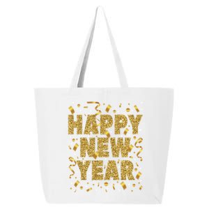 Golden Confetti New YearS Eve Happy New Year 25L Jumbo Tote