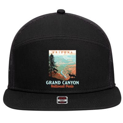 Grand Canyon National Park Arizona Vintage Wpa Style Gift 7 Panel Mesh Trucker Snapback Hat