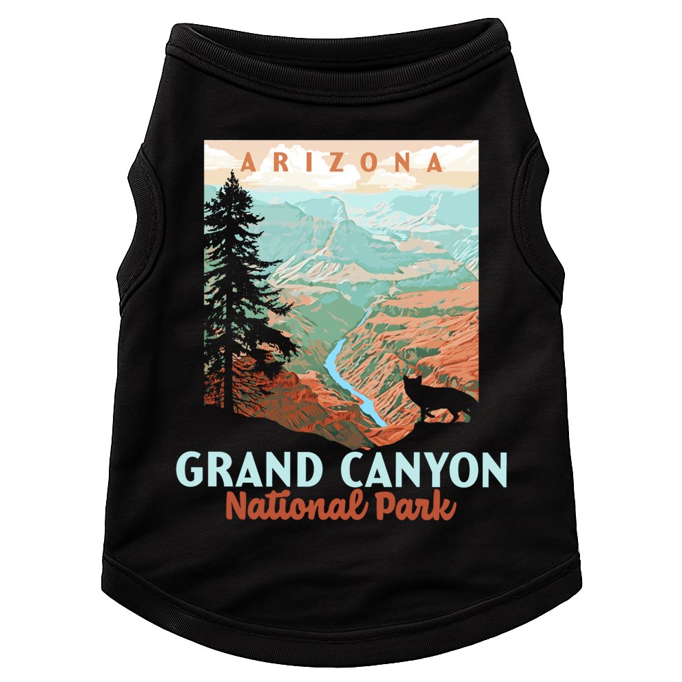 Grand Canyon National Park Arizona Vintage Wpa Style Gift Doggie Tank