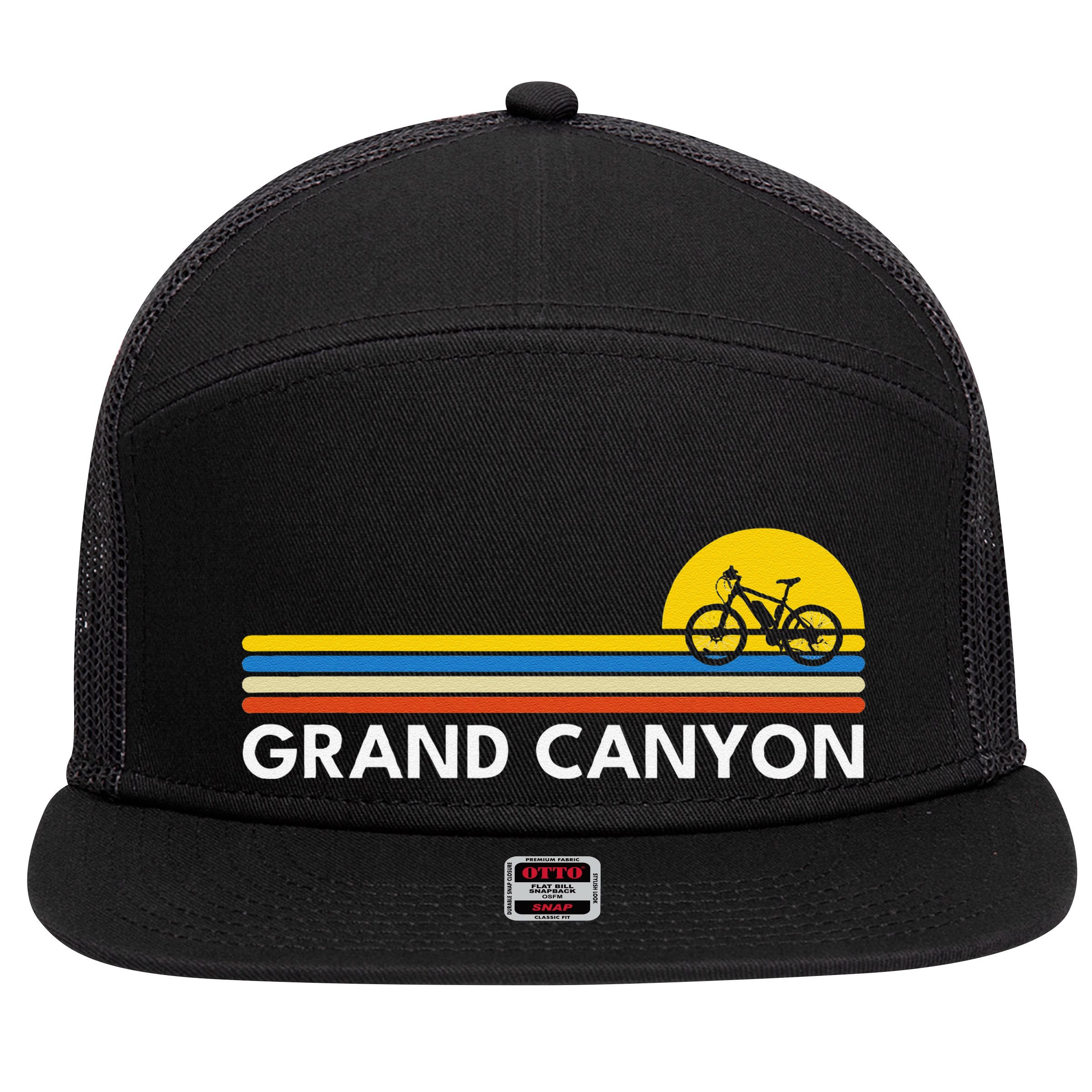 Grand Canyon National Park Arizona Vintage Retro Souvenirs 7 Panel Mesh Trucker Snapback Hat