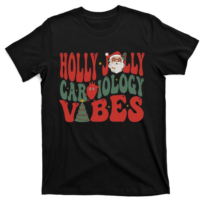 Groovy Cardiology Nurse Christmas Cardiac Squad Holiday  T-Shirt