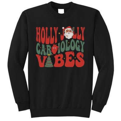 Groovy Cardiology Nurse Christmas Cardiac Squad Holiday  Tall Sweatshirt