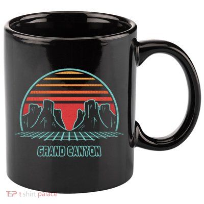 Grand Canyon National Park Retro Hiking Vintage 80s Style Gift 11oz C Handle Ceramic Mug
