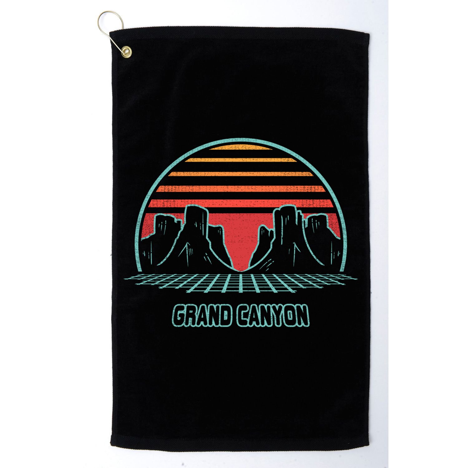 Grand Canyon National Park Retro Hiking Vintage 80s Style Gift Golf Towel