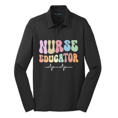 Groovy Certified Nurse Educator Nursing School Instructor Silk Touch Performance Long Sleeve Polo