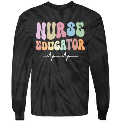 Groovy Certified Nurse Educator Nursing School Instructor Tie-Dye Long Sleeve Shirt