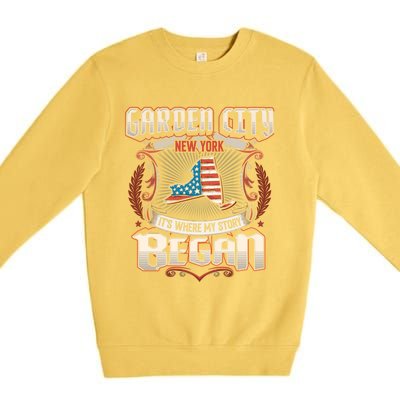 Garden City New York Usa Flag 4th Of July Meaningful Gift Premium Crewneck Sweatshirt