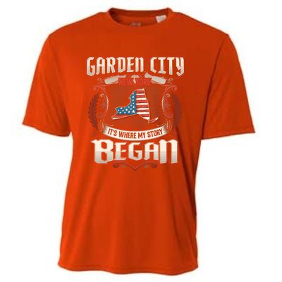 Garden City New York Usa Flag 4th Of July Meaningful Gift Cooling Performance Crew T-Shirt